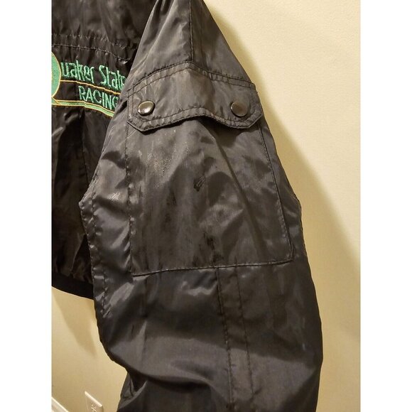 Men's Vintage Quaker State Racing Zip Up Jacket Black Size Medium - Picture 4 of 13